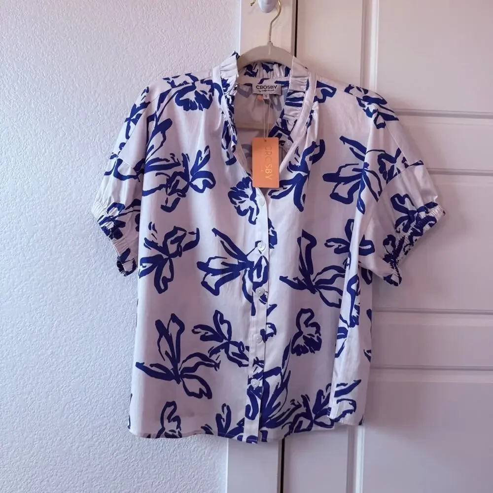 CROSBY Britt Top in Park Floral White - Picture 4 of 8